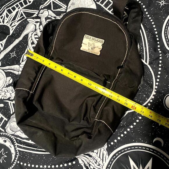 True Religion Backpack Black M Travel Luggage Side-Pocket Mesh Back Top Handle - Picture 6 of 6
